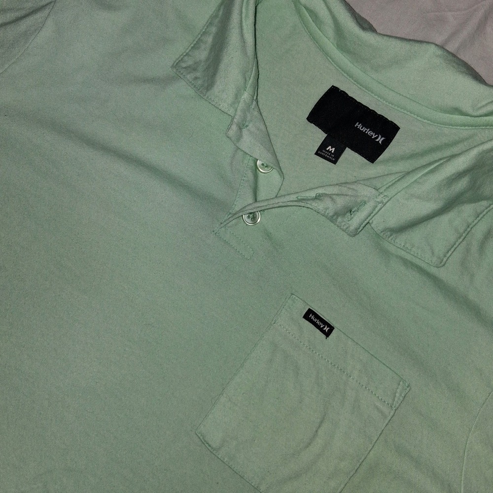 Hurley‎ Mens Mint Green Short Sleeve Pocket Polo Shirt Size M MK5631GLDV